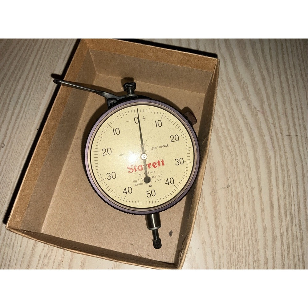 Starrett 655-141 Dial Indicator‎ .001 Drop Gage .250 Range of Travel